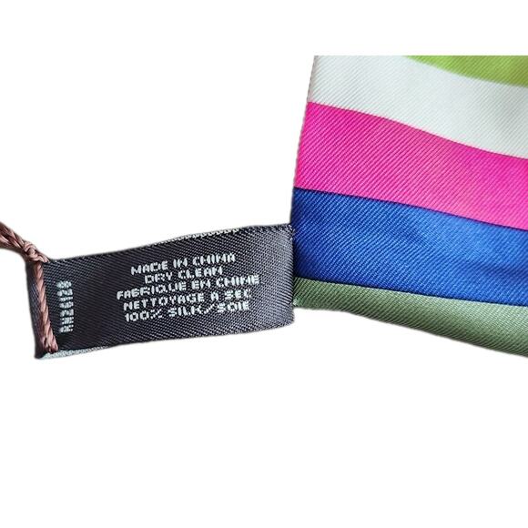 NWT Coach Signature Multi Legacy Striped Pony 100% Scarf Bag Tie Ponytail - Picture 3 of 7